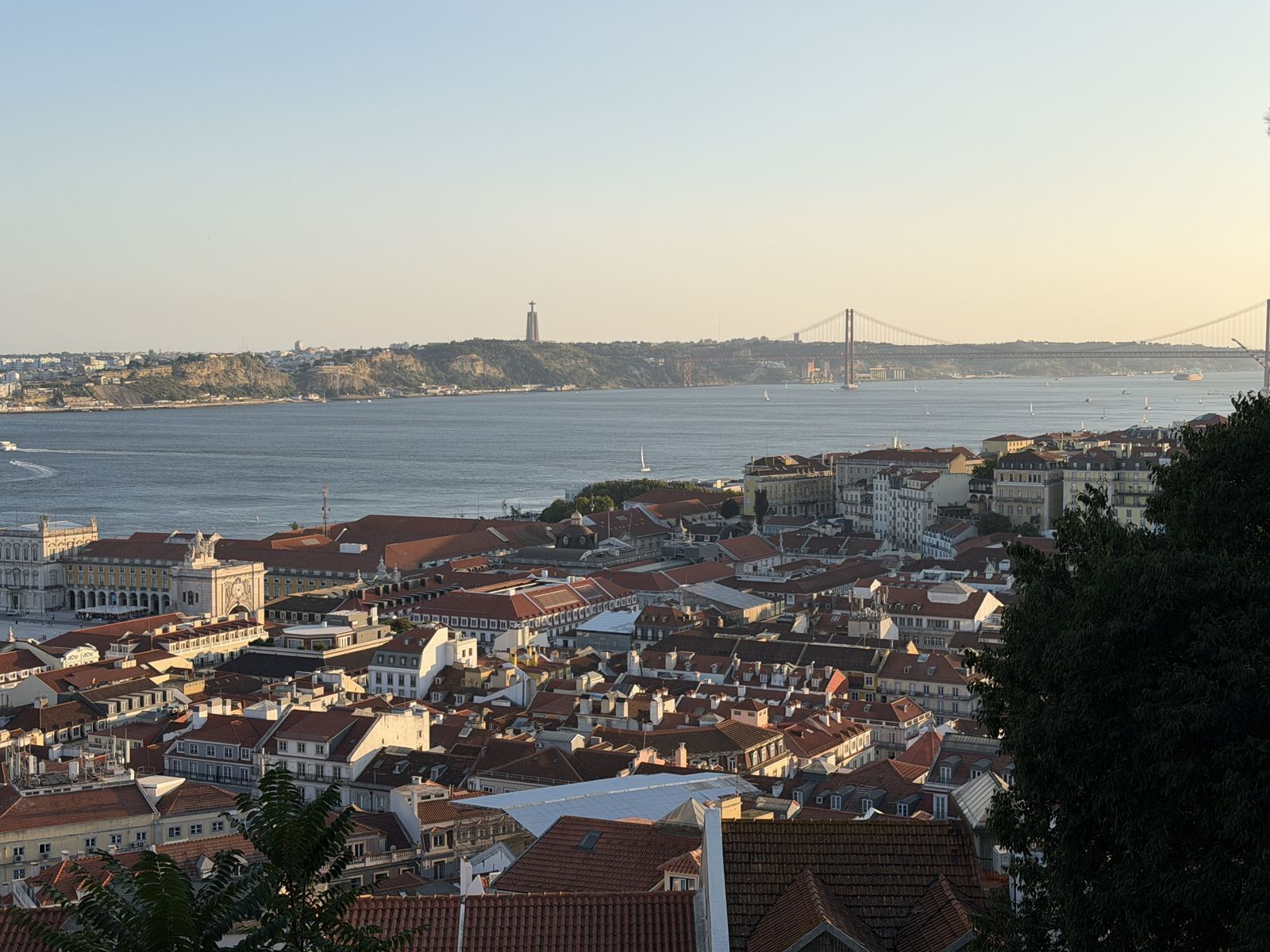 Lisbon at sunset from the Portas do Sol miradouro